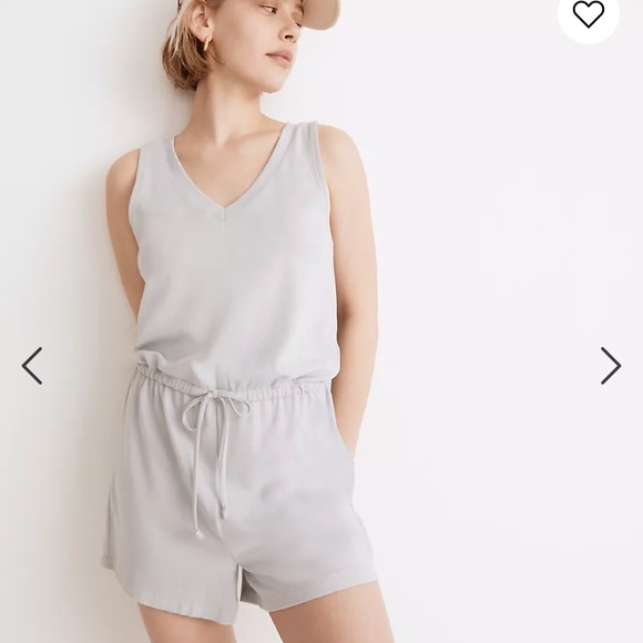 Madewell MWL Breeze Drawstring Romper in dark gray - Picture 1 of 9